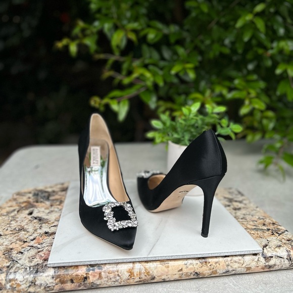 Badgley mischka black Cher Crystal Embellished Pump size 9 new - Picture 10 of 16